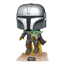 Star Wars: The Mandalorian - Mandalorian with the Child Jetpack Flying Pop! Vinyl