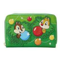 Disney - Chip & Dale Christmas Ornaments Zip Around Purse