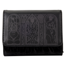 Disney Villains - Black Faux Leather with Velvet Trim Tri-Fold Wallet